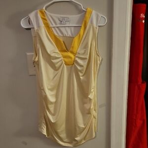 FREE WITH BUNDLE Yellow and Cream Women's Sleepwear Top